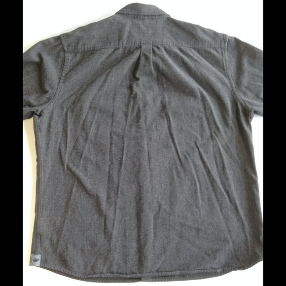 Dockers Thick Cotton Shirt Elbow Patches Flip Cuffs Gray - Great Condition - XL - Picture 8 of 9